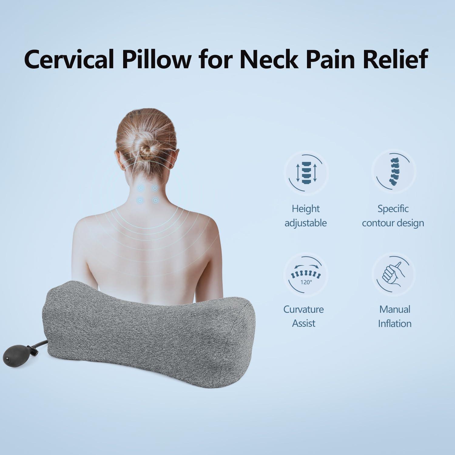 Almohada Cervical Inflable RESTCLOUD Ajustable para Dormir
