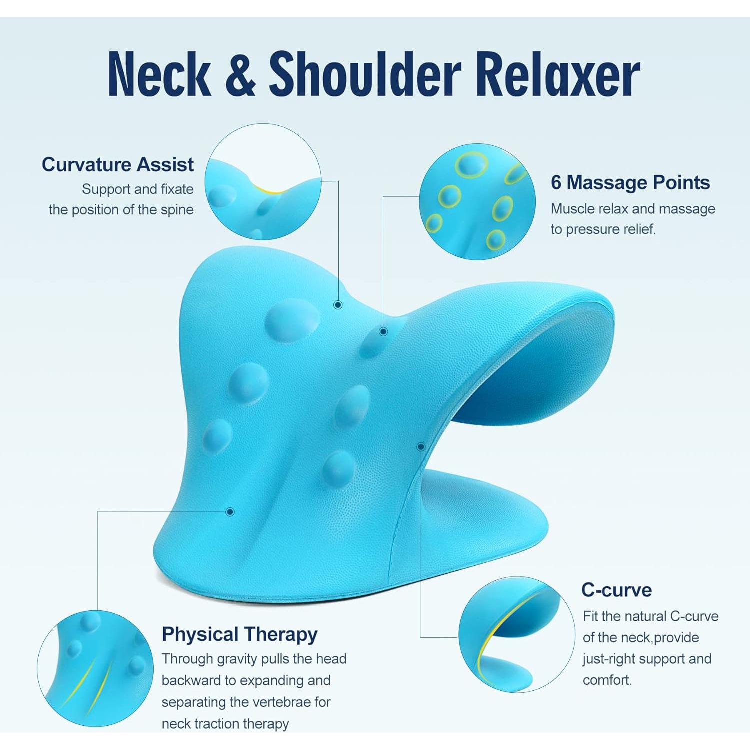 Estirador de Cuello ComfortLife Azul - Alivio Dolor Cervical