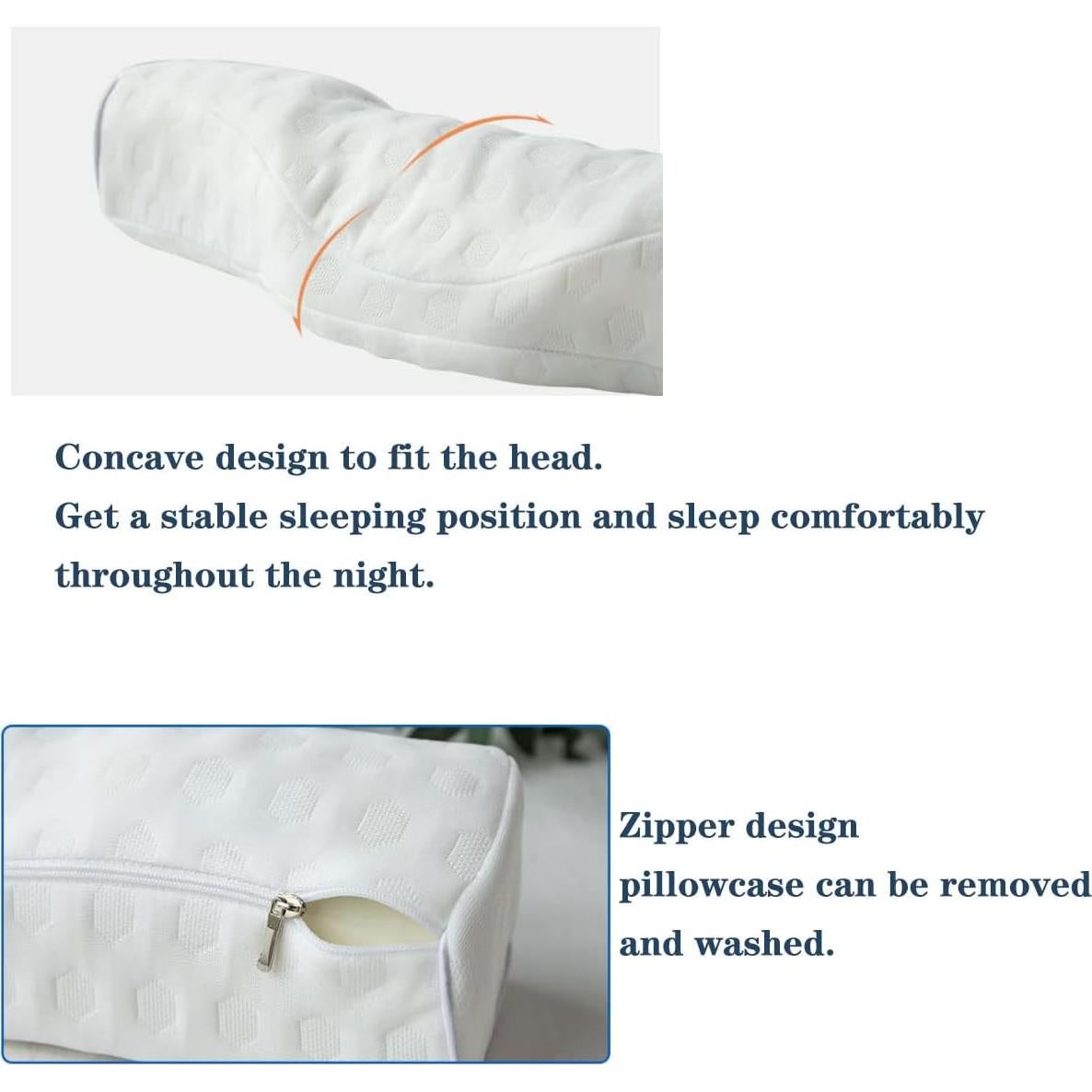 Almohada Cervical Viscoelástica BEDAZE 45x15x10 cm Azul