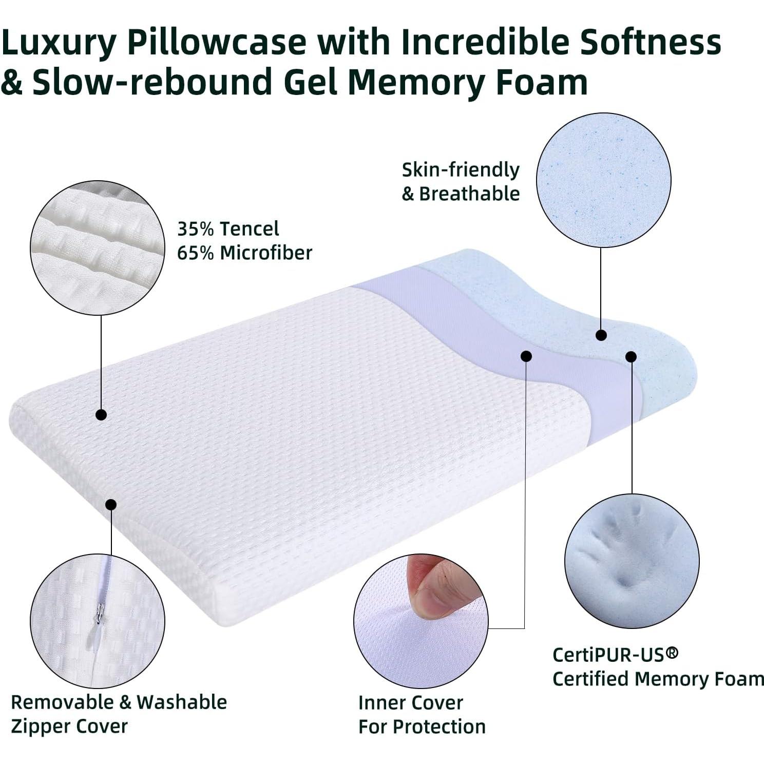 Almohada delgada de gel de memoria SUQ I OME 60x34.8 cm