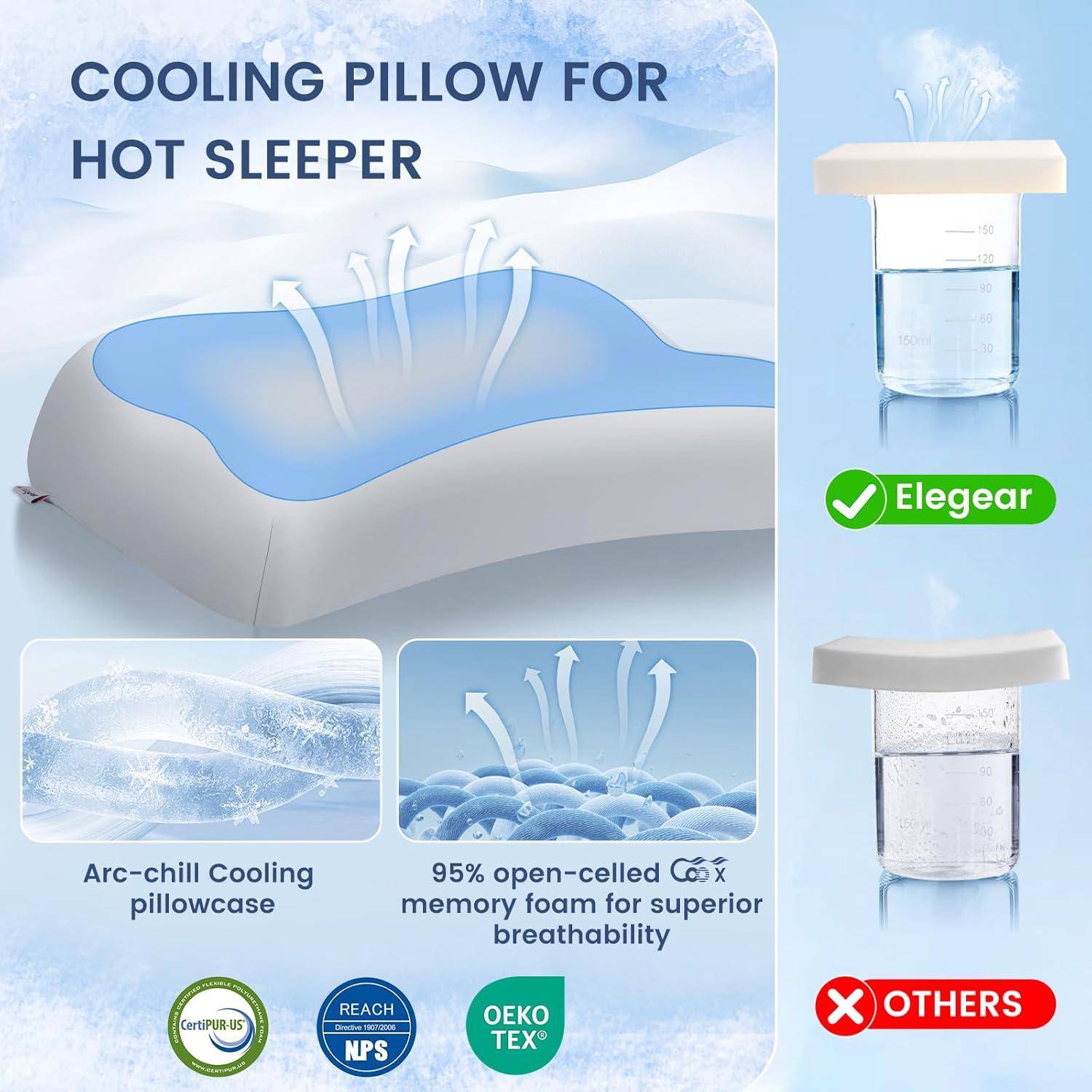 Almohada de Cuello Elegear 70D Ergonómica Refrigerante
