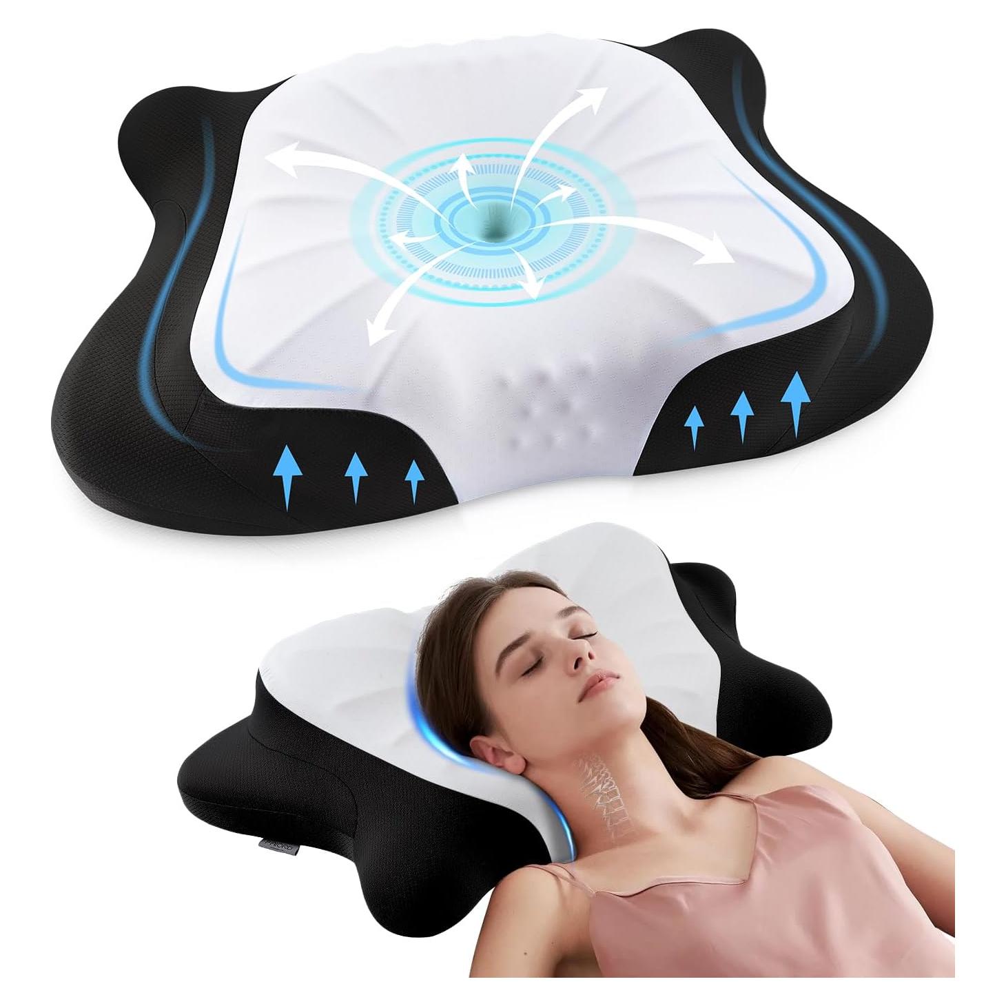 Cojín Cervical FAIORD Espuma Viscoelástica Ajustable Negro