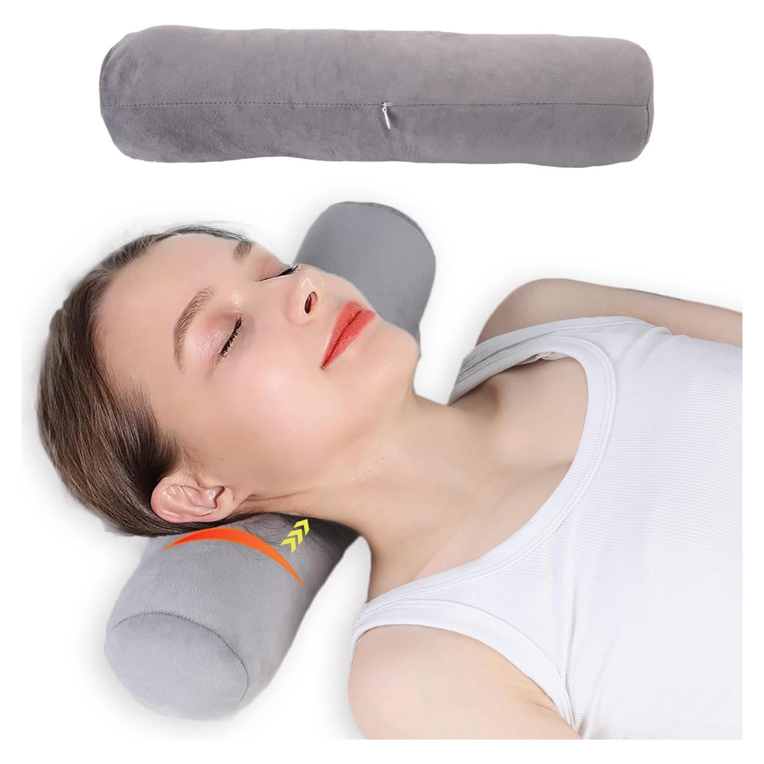 Almohada Cervical Rollo Anti Celulitis 43x10 cm Gris