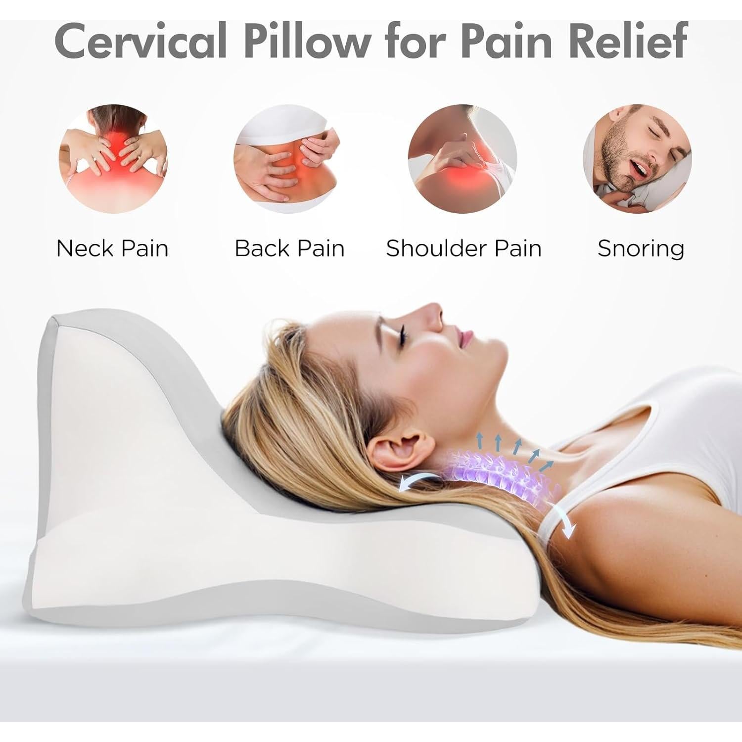 Almohada Cervical ByNaRIX Espuma con Memoria 1,99 kg Gris