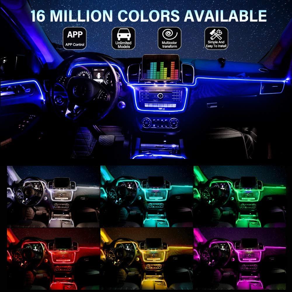 Tira LED interior de coche MAODANER 599.64 cm RGB Bluetooth