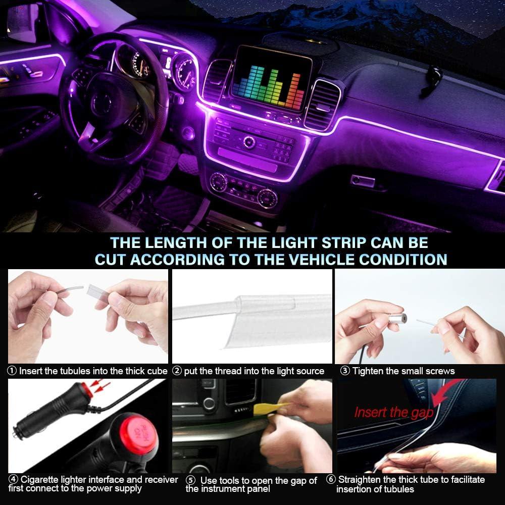 Tira LED interior de coche MAODANER 599.64 cm RGB Bluetooth