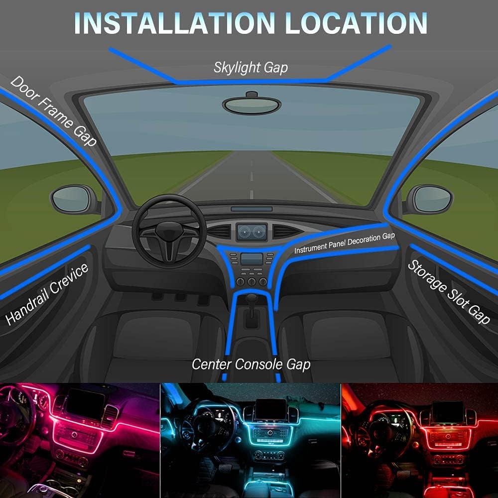 Tira LED interior de coche MAODANER 599.64 cm RGB Bluetooth