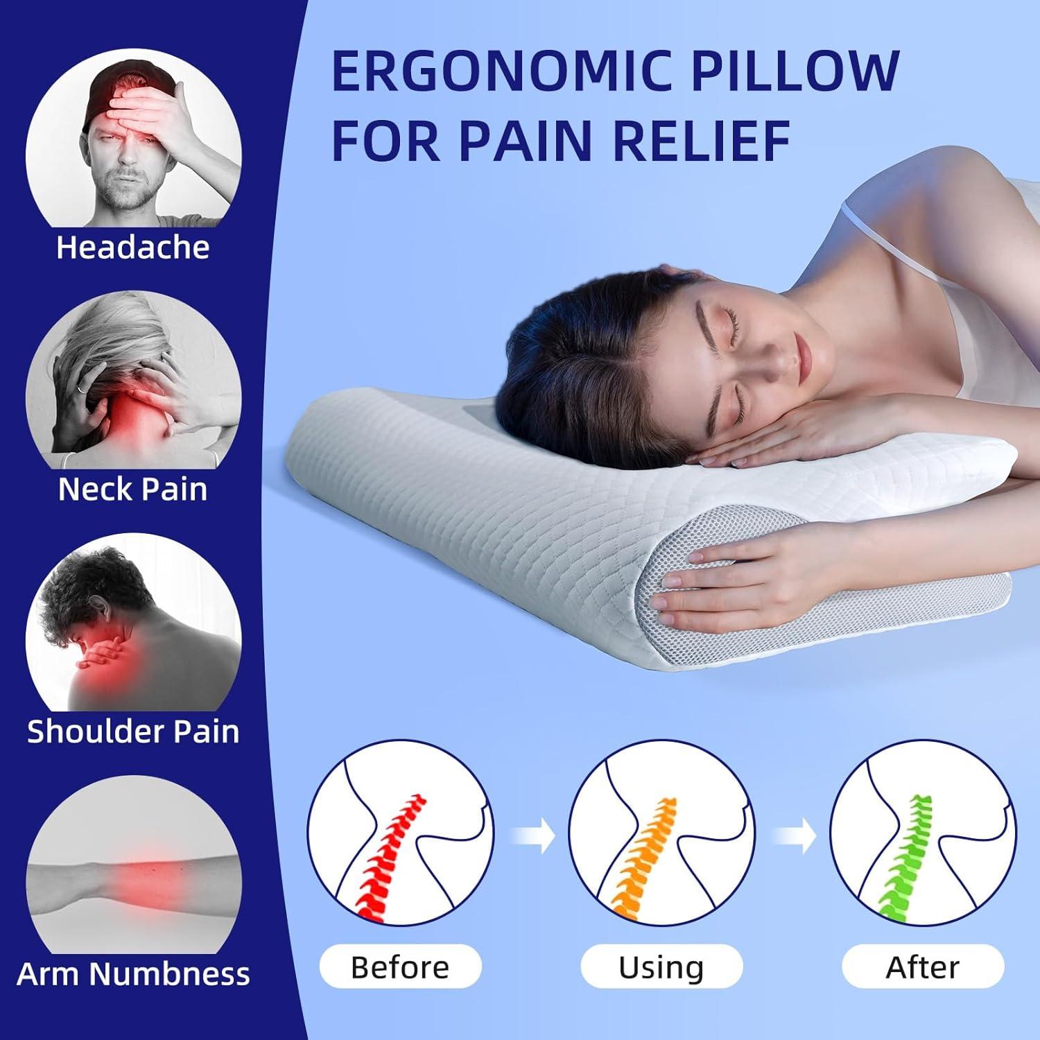 Almohada Cervical AiSleep Rey Espuma de Memoria Gris