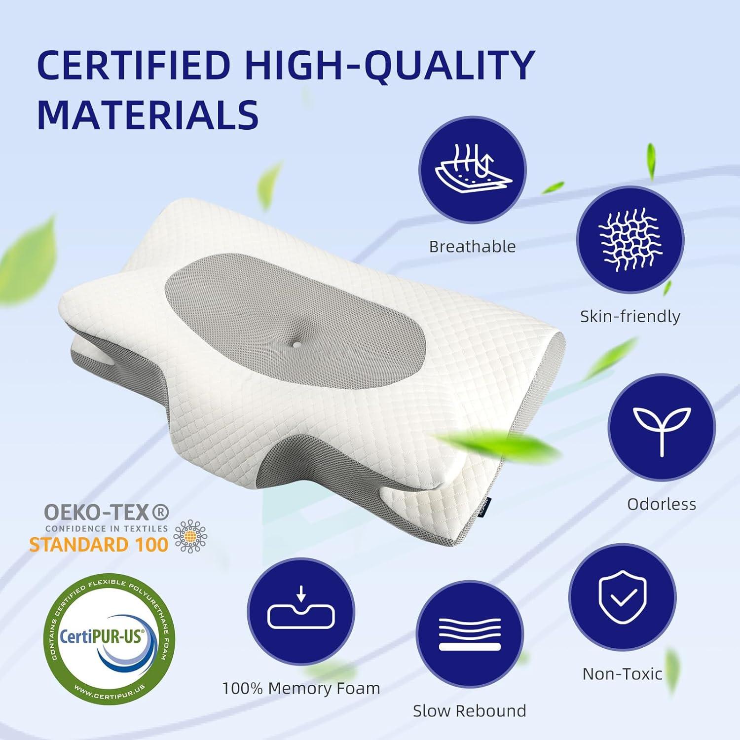 Almohada Cervical AiSleep Rey Espuma de Memoria Gris