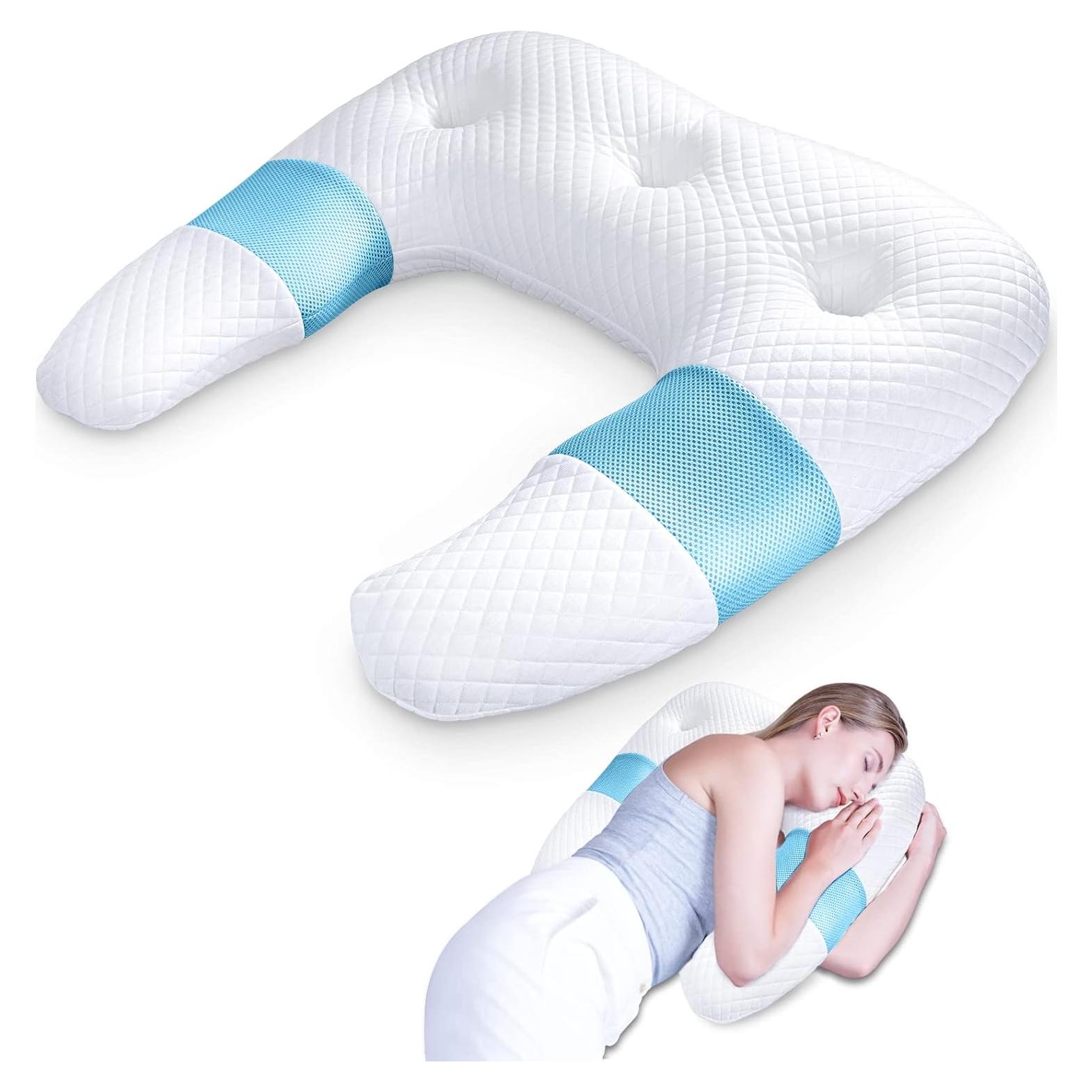 Almohada Corporal Ergonomica SAHEYER Espuma Memoria Azul