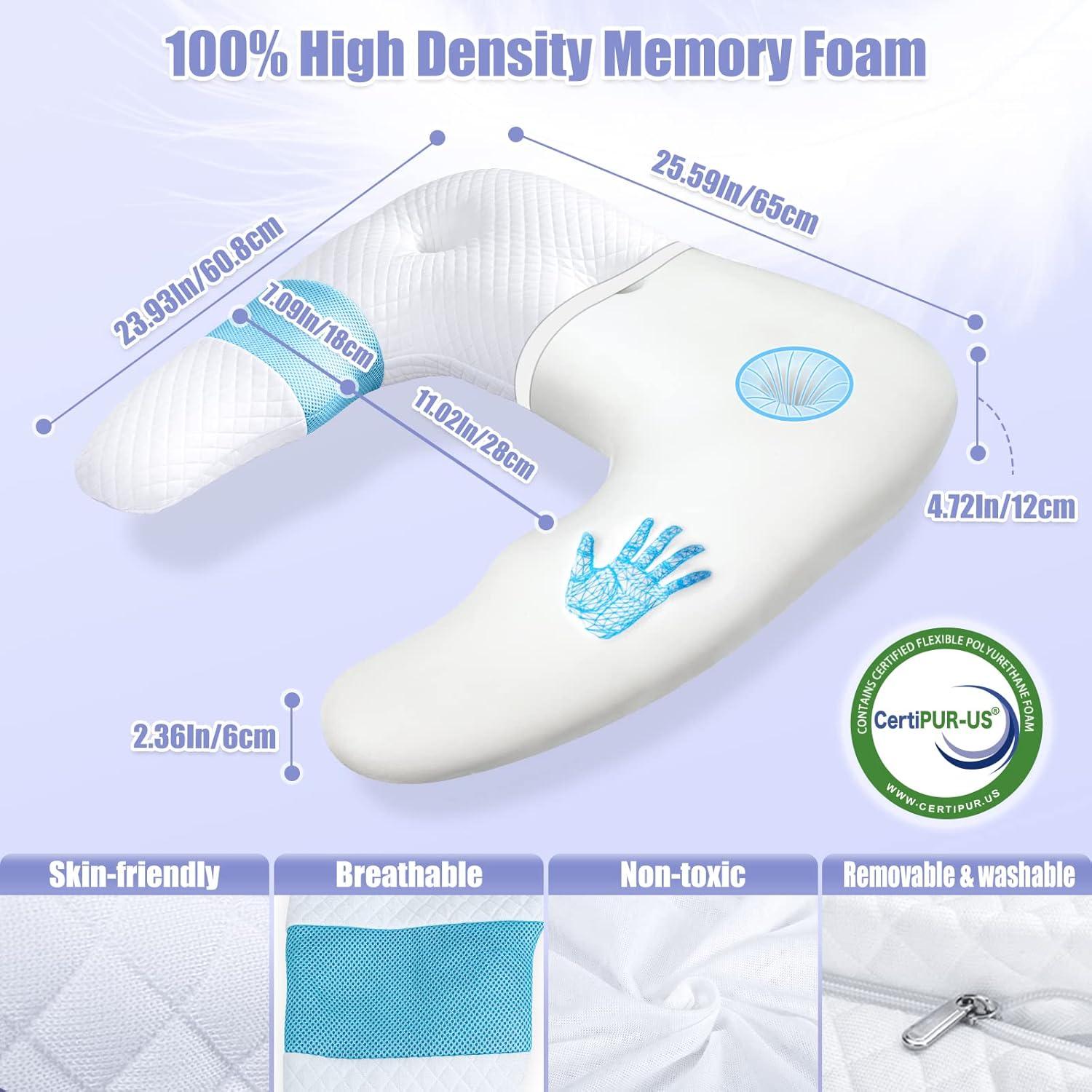 Almohada Corporal Ergonomica SAHEYER Espuma Memoria Azul