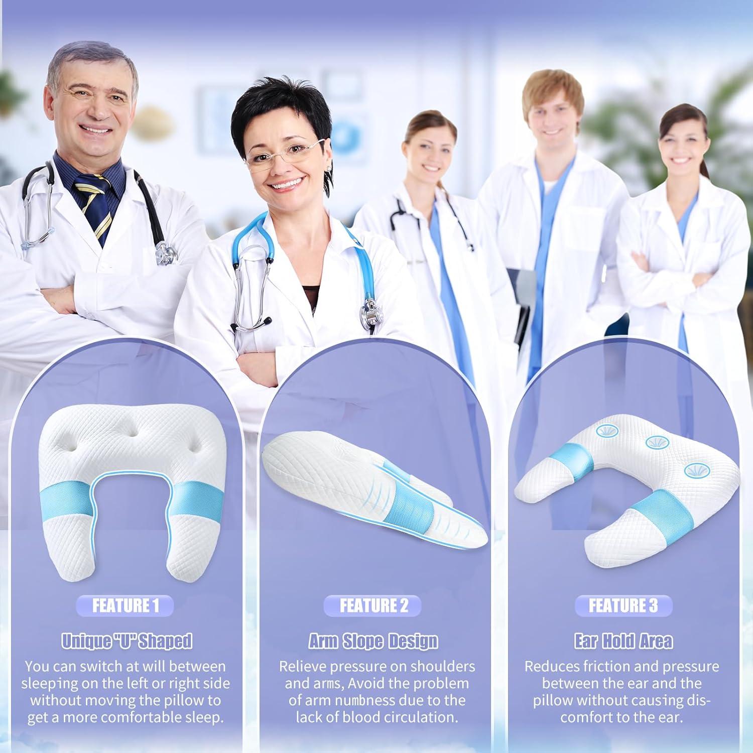 Almohada Corporal Ergonomica SAHEYER Espuma Memoria Azul