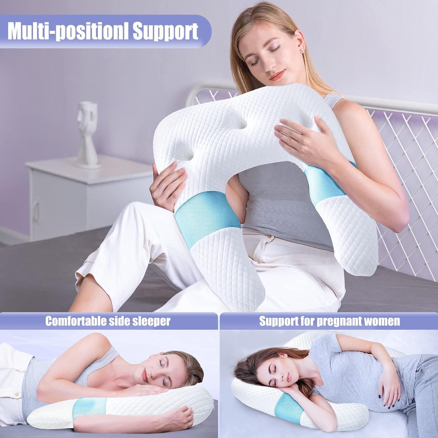 Almohada Corporal Ergonomica SAHEYER Espuma Memoria Azul