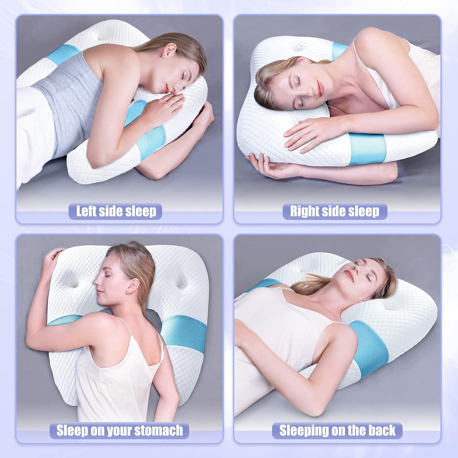 Almohada Corporal Ergonomica SAHEYER Espuma Memoria Azul