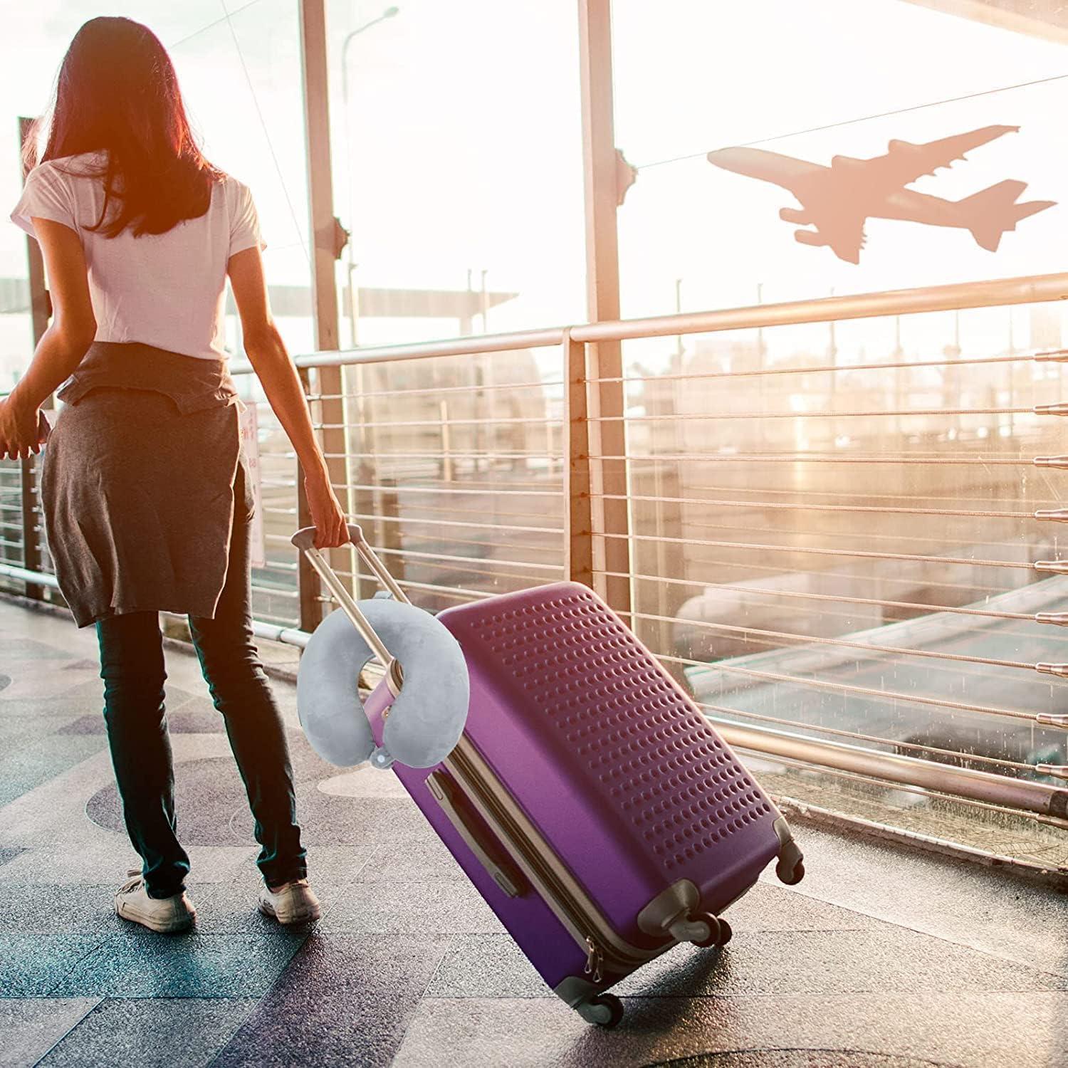 Almohada de Viaje GDEOUP Espuma Viscoelástica Negra 30x30 cm