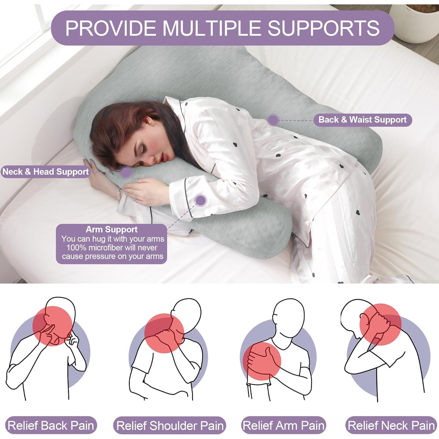 Almohada Ergonómica HOMBYS U para Dormir Lado 75x65 cm