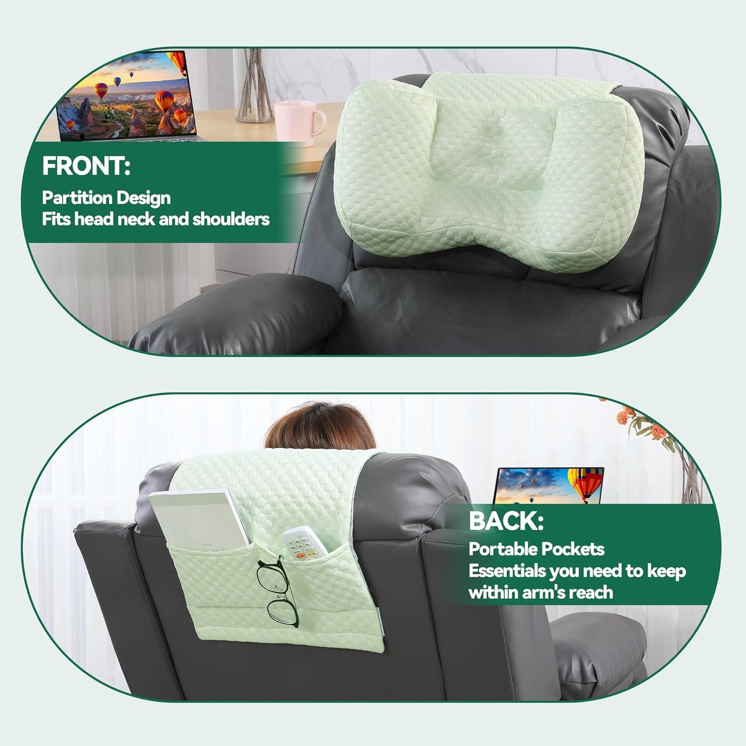 Almohada para Cuello MABOZOO Reclinable Verde 20x35cm