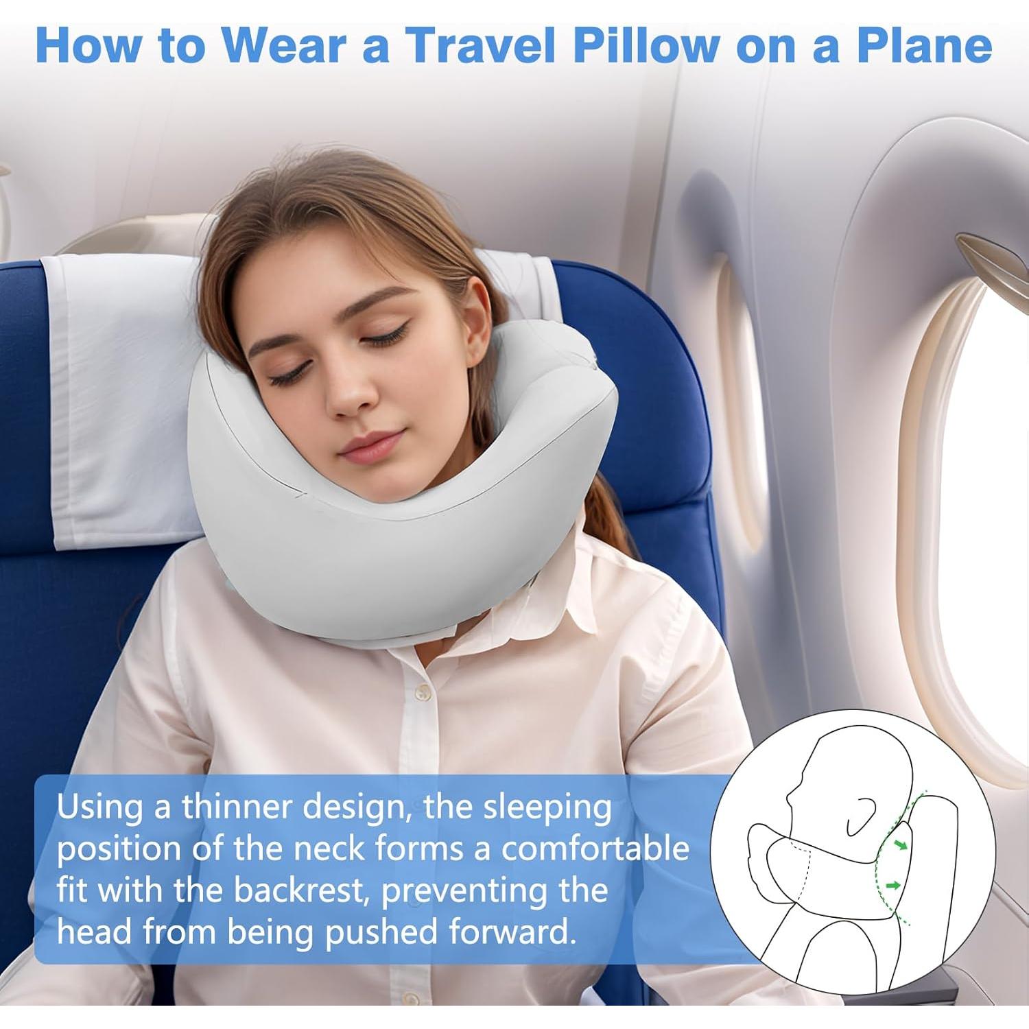 Almohada de Cuello de Viaje Jiaao Espuma Viscoelástica 24x30cm