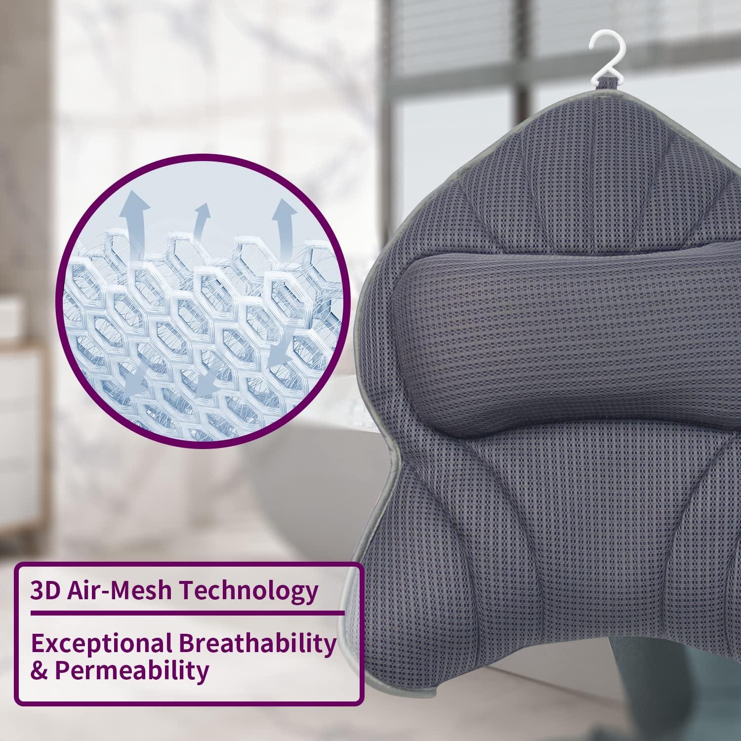 Almohada de Baño Poemland Grande Ergonomica Gris 48x38 cm