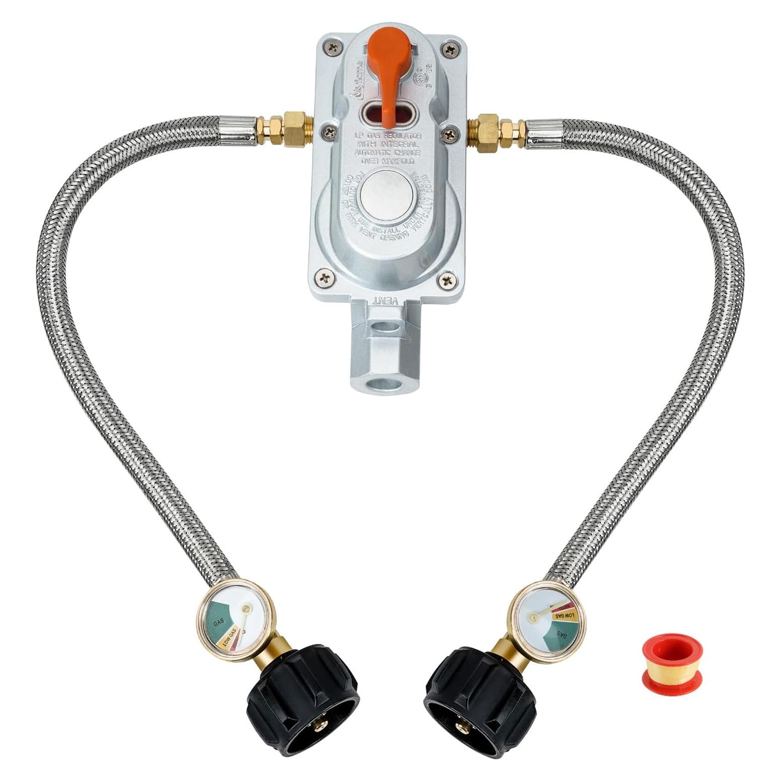 Kit Regulador Gas Propano Skyflame 2 Etapas con Medidores