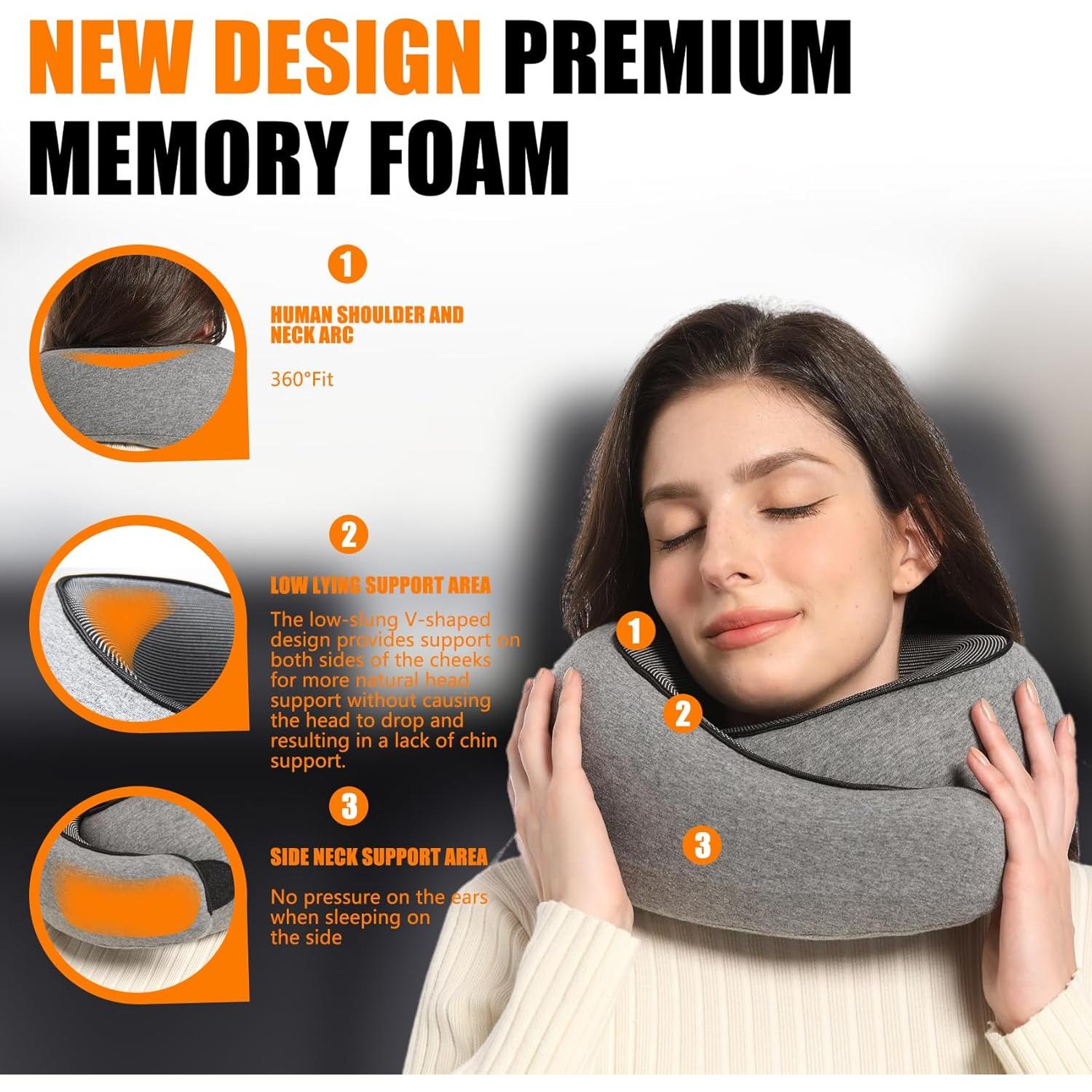 Almohada de viaje Almalls espuma viscoelástica gris oscuro