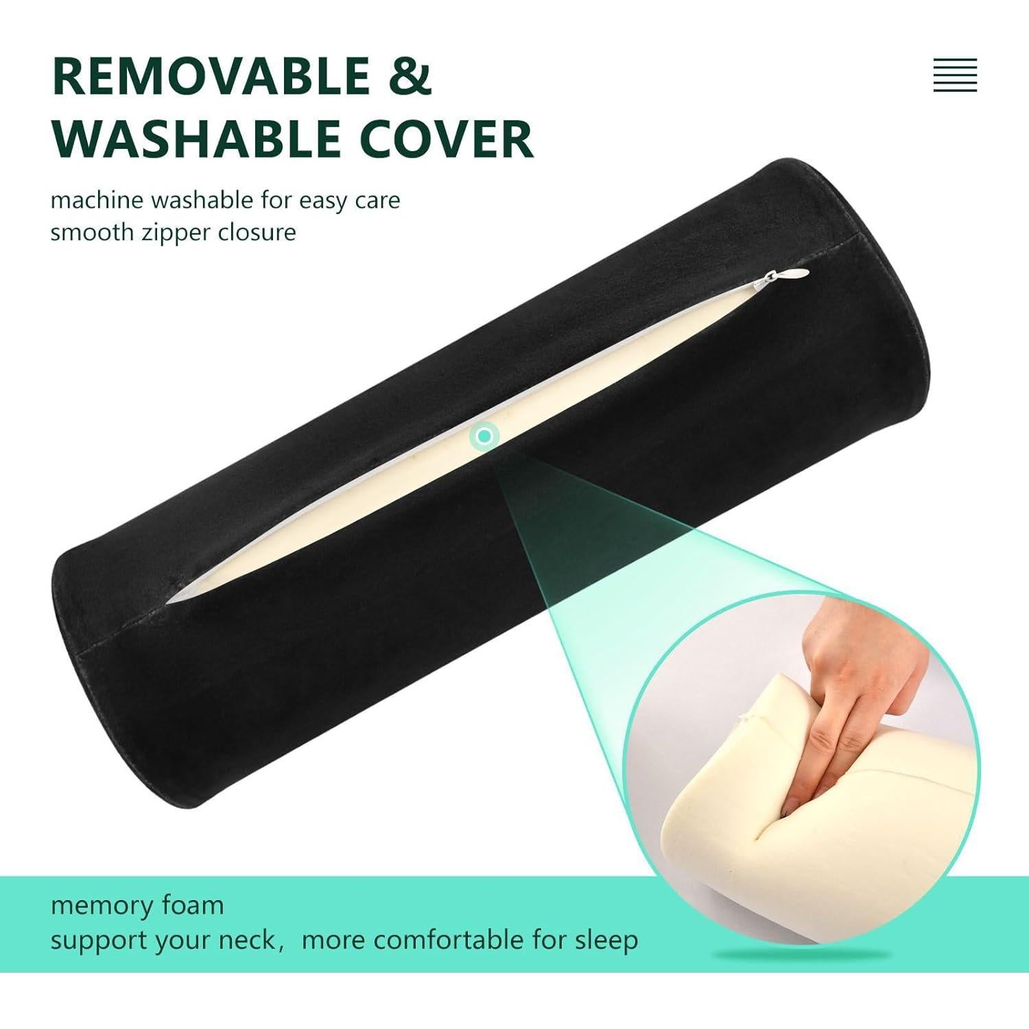 Cojín Cilíndrico Gredecor Negro Espuma Viscoelástica 43 cm