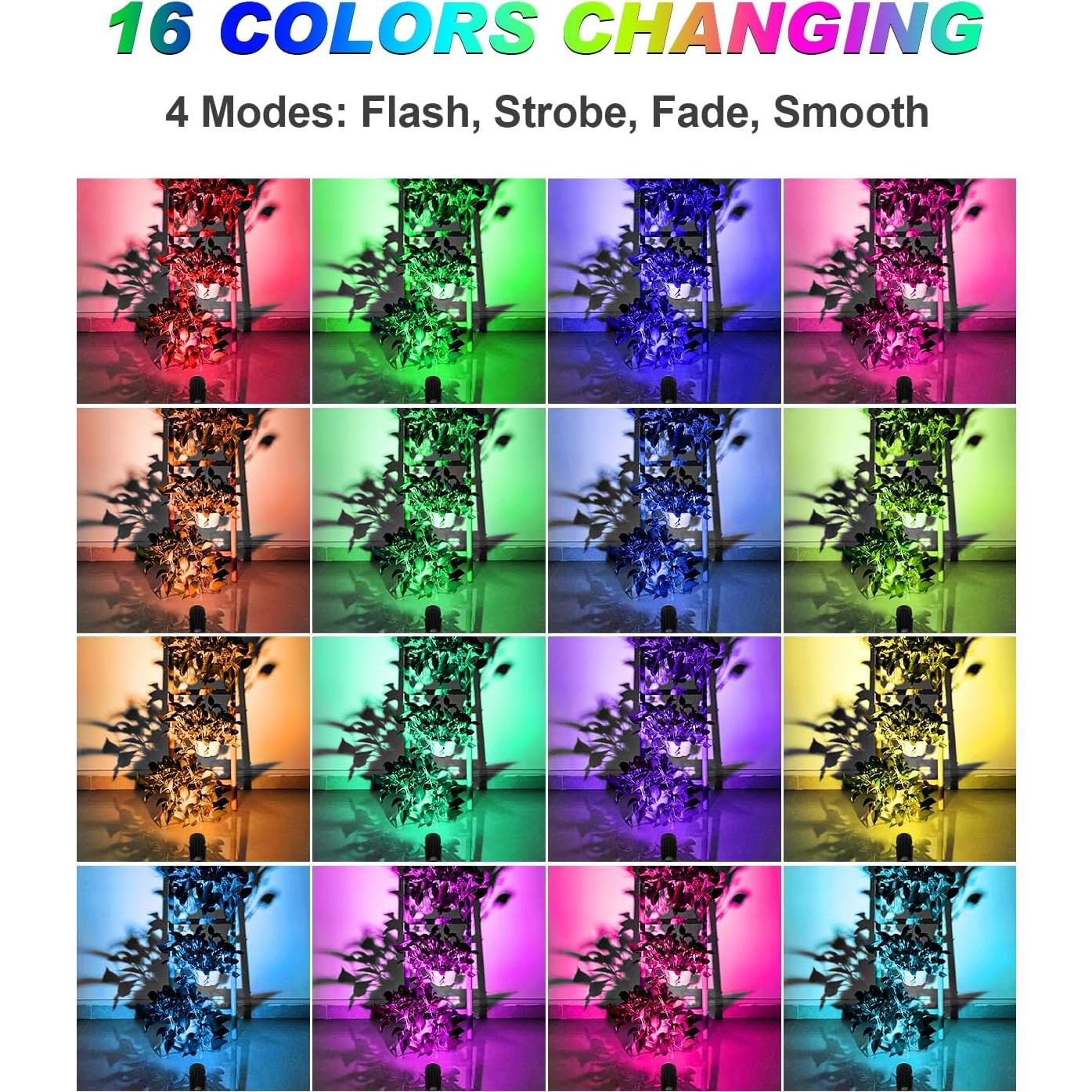 Luces Spot LED DOREIO 3W RGB Interior 2 Paquete con Base