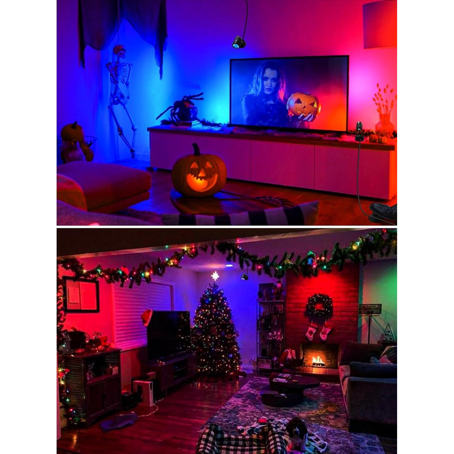 Luces Spot LED DOREIO 3W RGB Interior 2 Paquete con Base