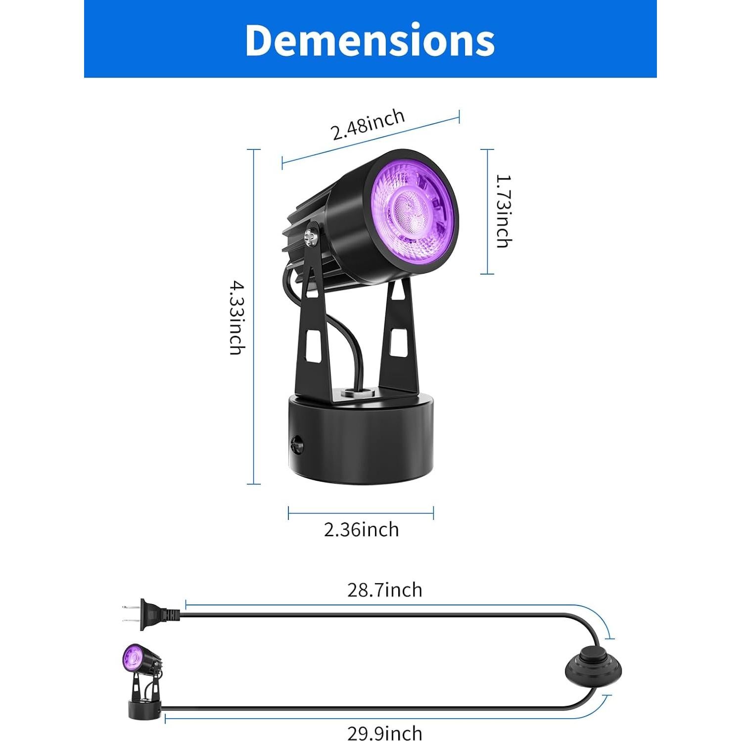 Luces Spot LED DOREIO 3W RGB Interior 2 Paquete con Base