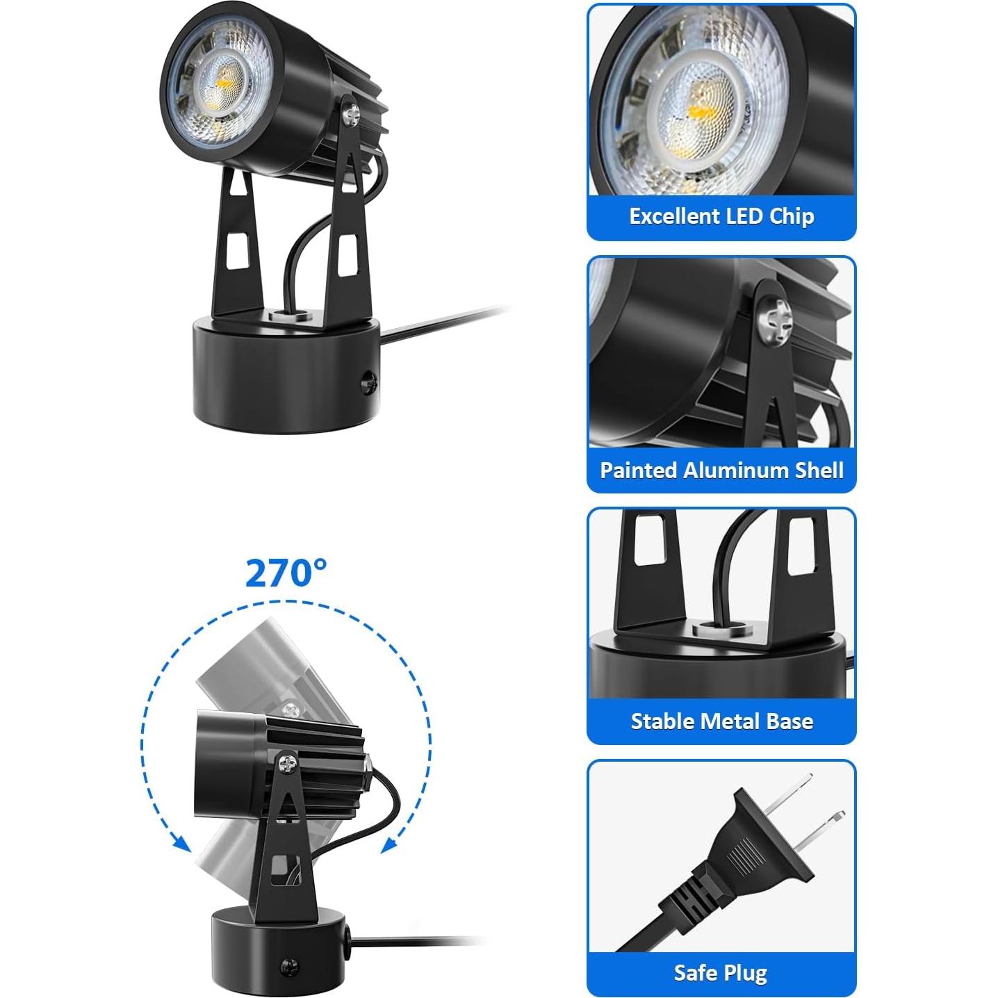 Luces Spot LED DOREIO 3W RGB Interior 2 Paquete con Base