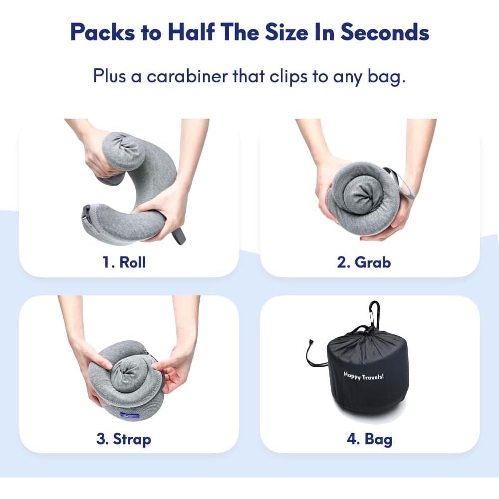 Almohada de Viaje Ergonómica C CUSHION LAB Gris Grande