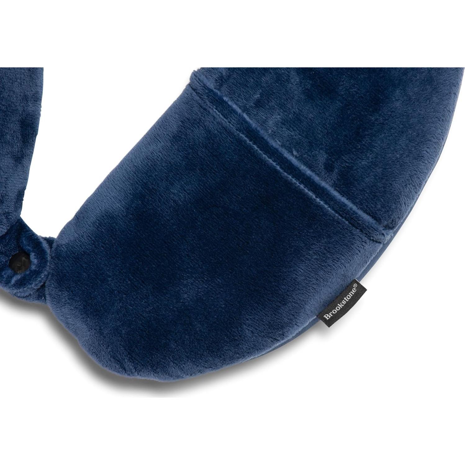 Almohada de Viaje Microperlas Brookstone Azul Soporte Cuello