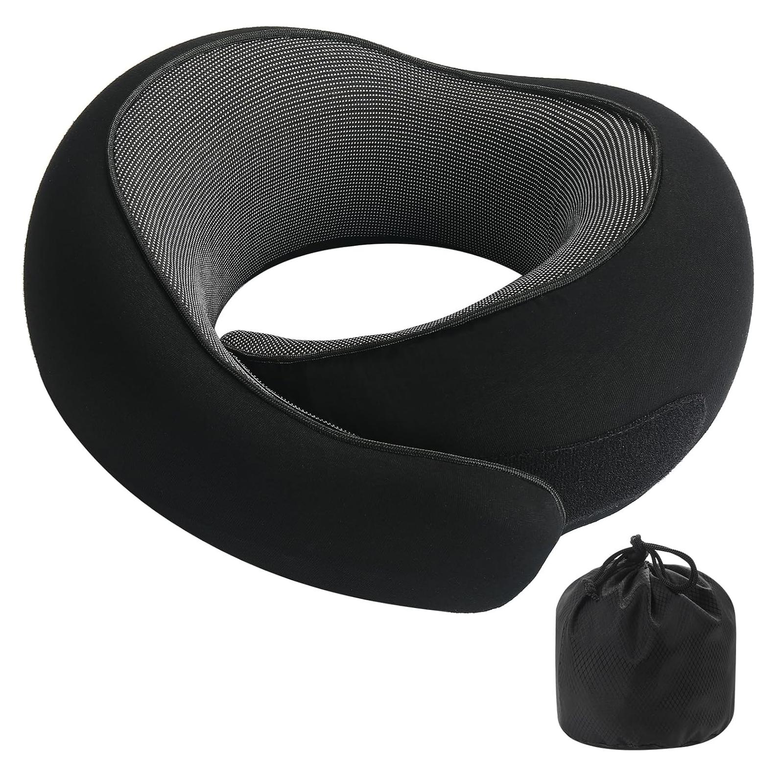 Almohada de Cuello Badink Ergonómica Espuma Viscoelástica Negra