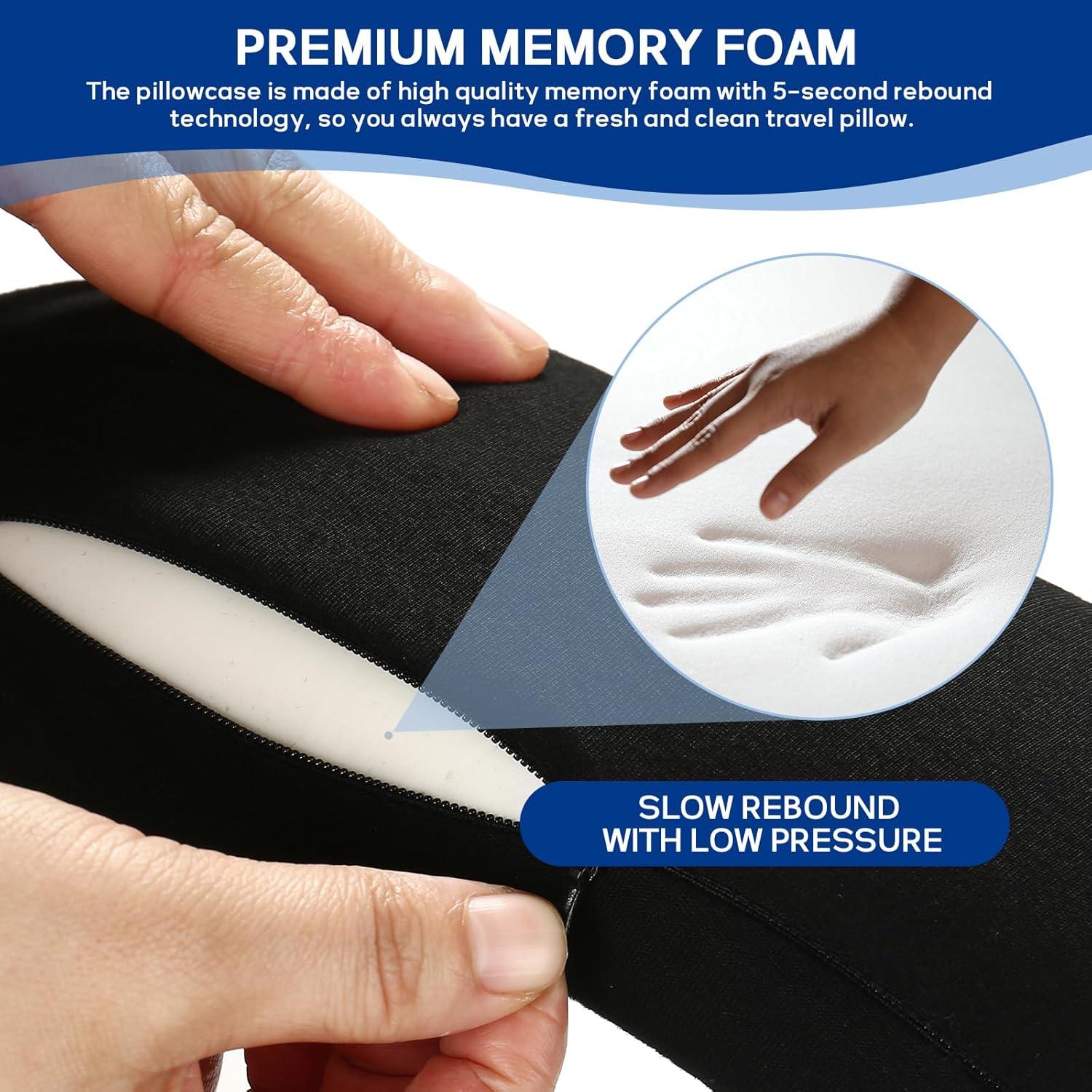 Almohada de Cuello Badink Ergonómica Espuma Viscoelástica Negra