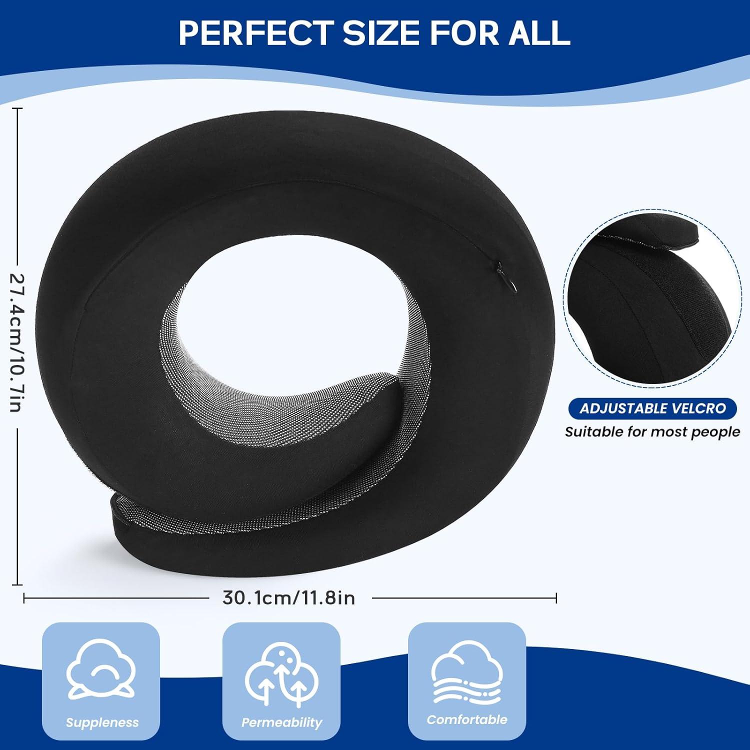 Almohada de Cuello Badink Ergonómica Espuma Viscoelástica Negra