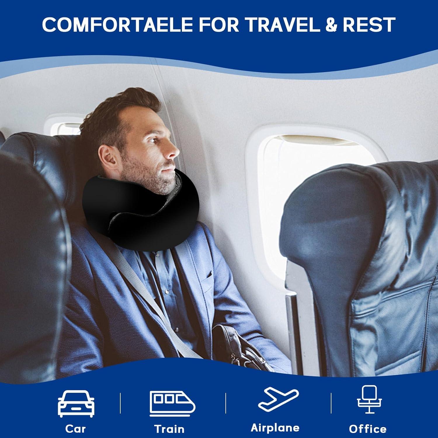 Almohada de Cuello Badink Ergonómica Espuma Viscoelástica Negra