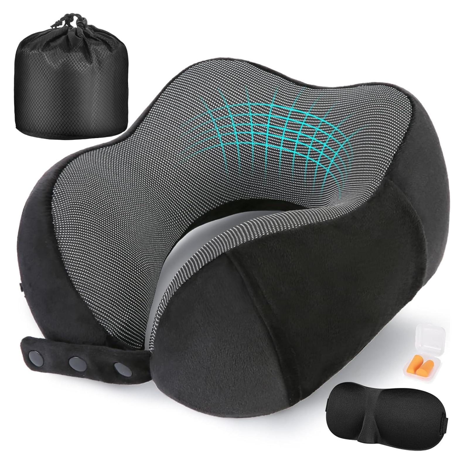 Almohada de Cuello Ajustable Cirorld para Viajes - Espuma de Memoria