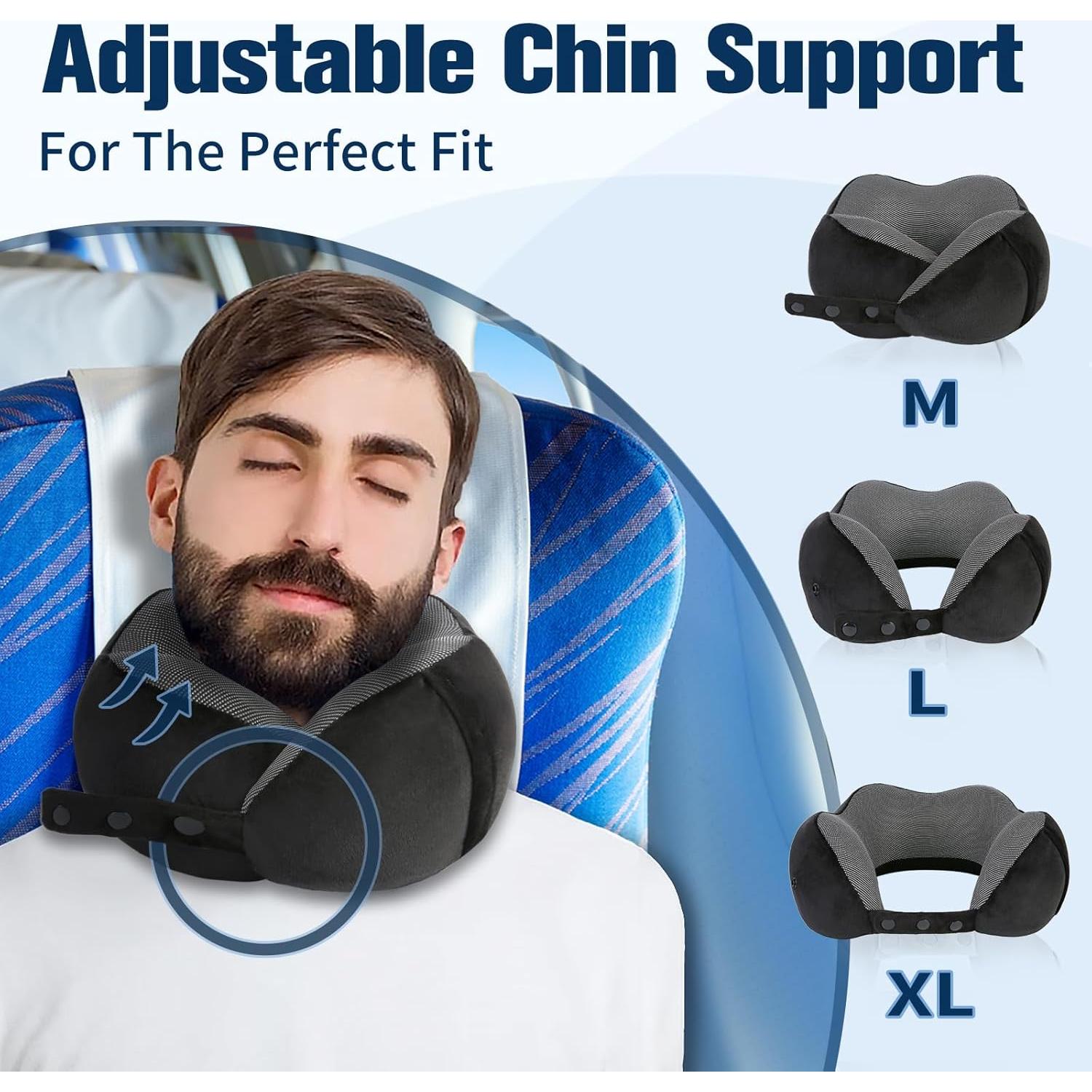 Almohada de Cuello Ajustable Cirorld para Viajes - Espuma de Memoria