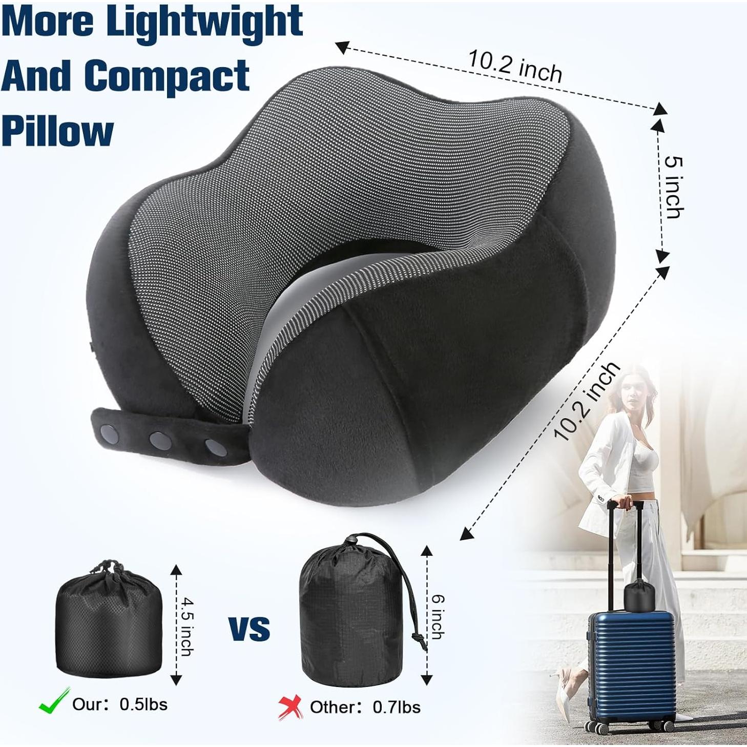 Almohada de Cuello Ajustable Cirorld para Viajes - Espuma de Memoria