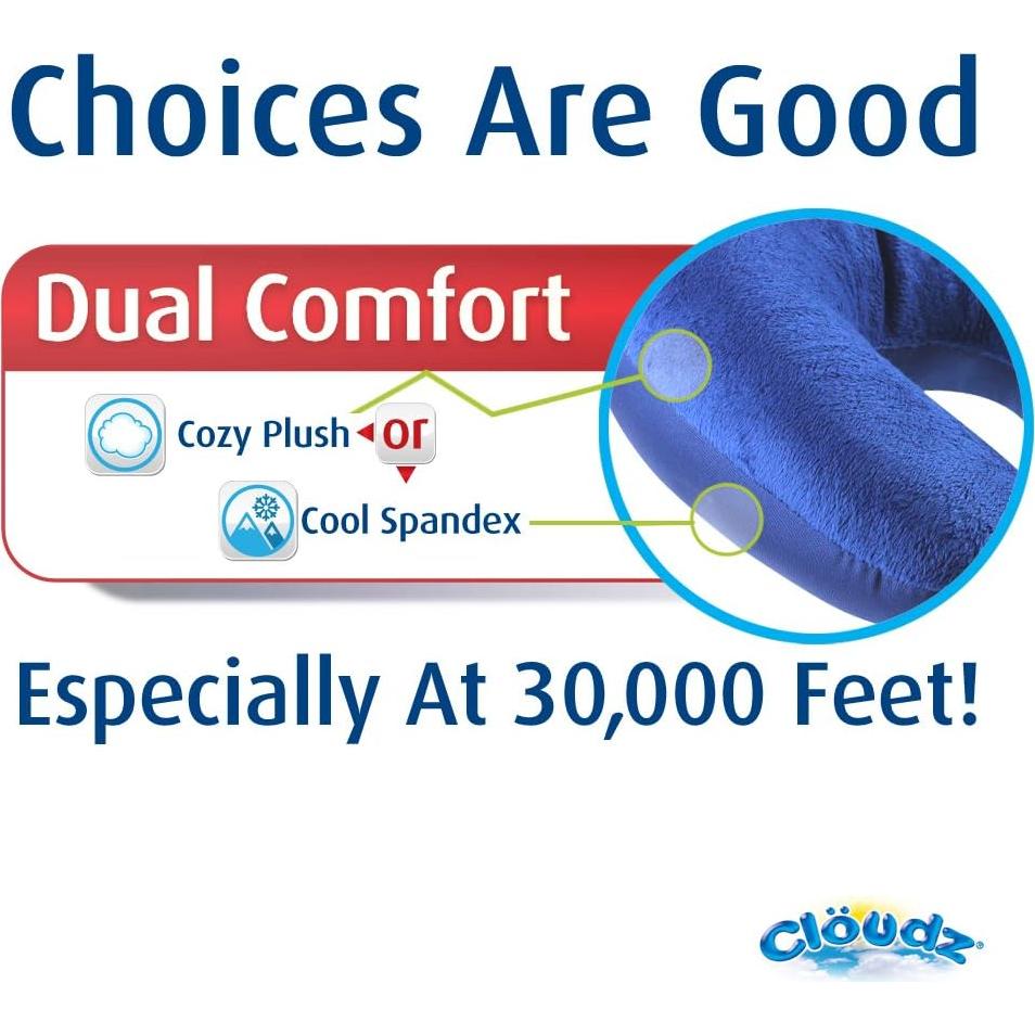 Almohada de Viaje Cloudz Microperlas Doble Confort Gris