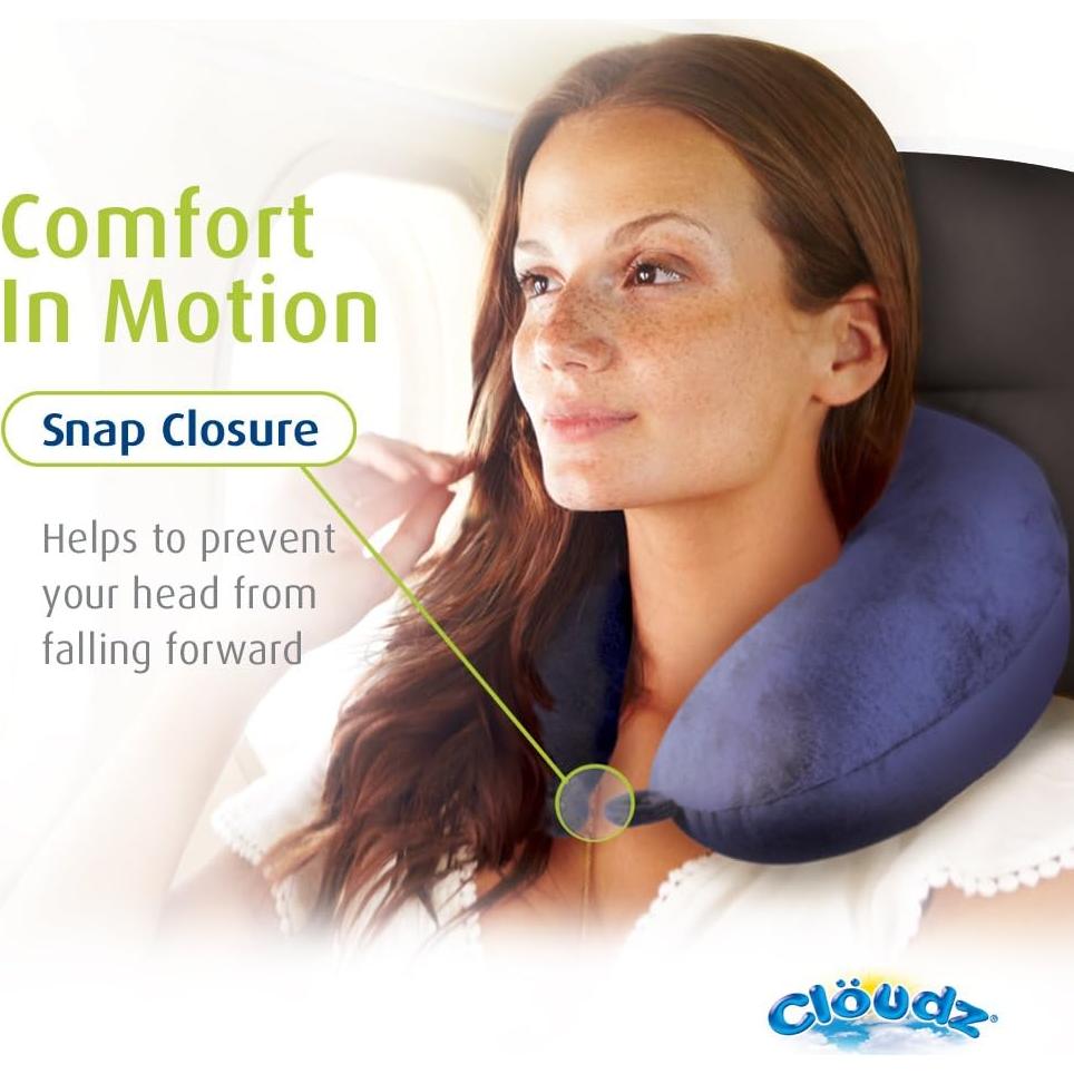 Almohada de Viaje Cloudz Microperlas Doble Confort Gris
