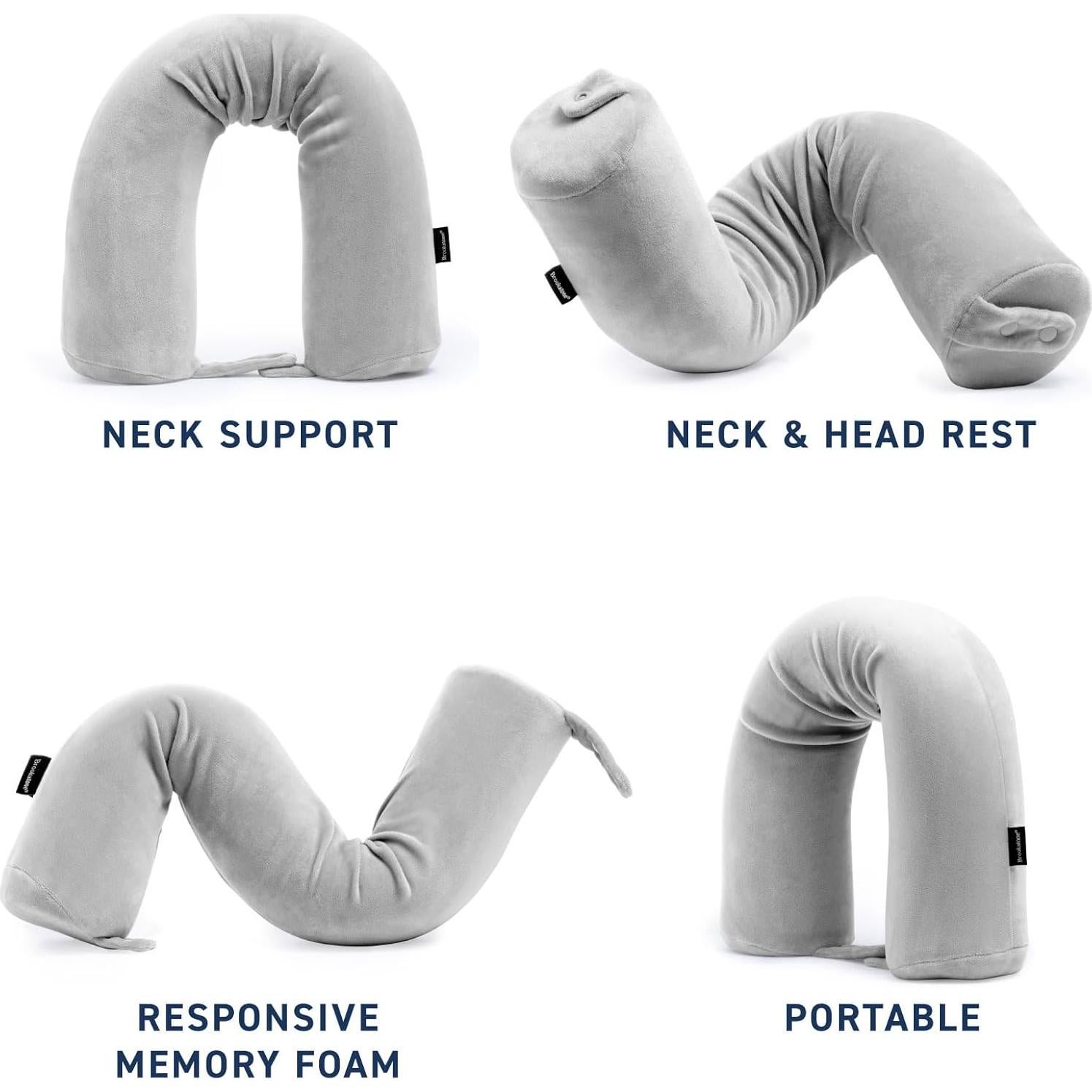 Almohada de Viaje Brookstone Free Form Espuma Viscoelástica