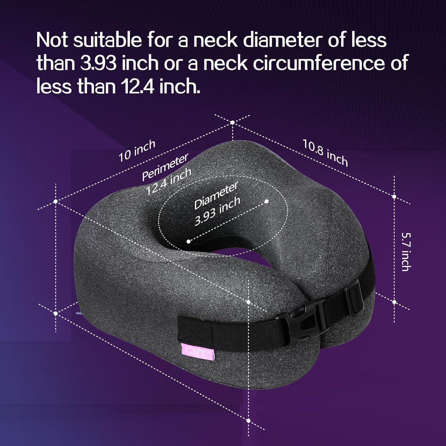 Almohada de Viaje CSJT Espuma de Memoria Ajustable Negra