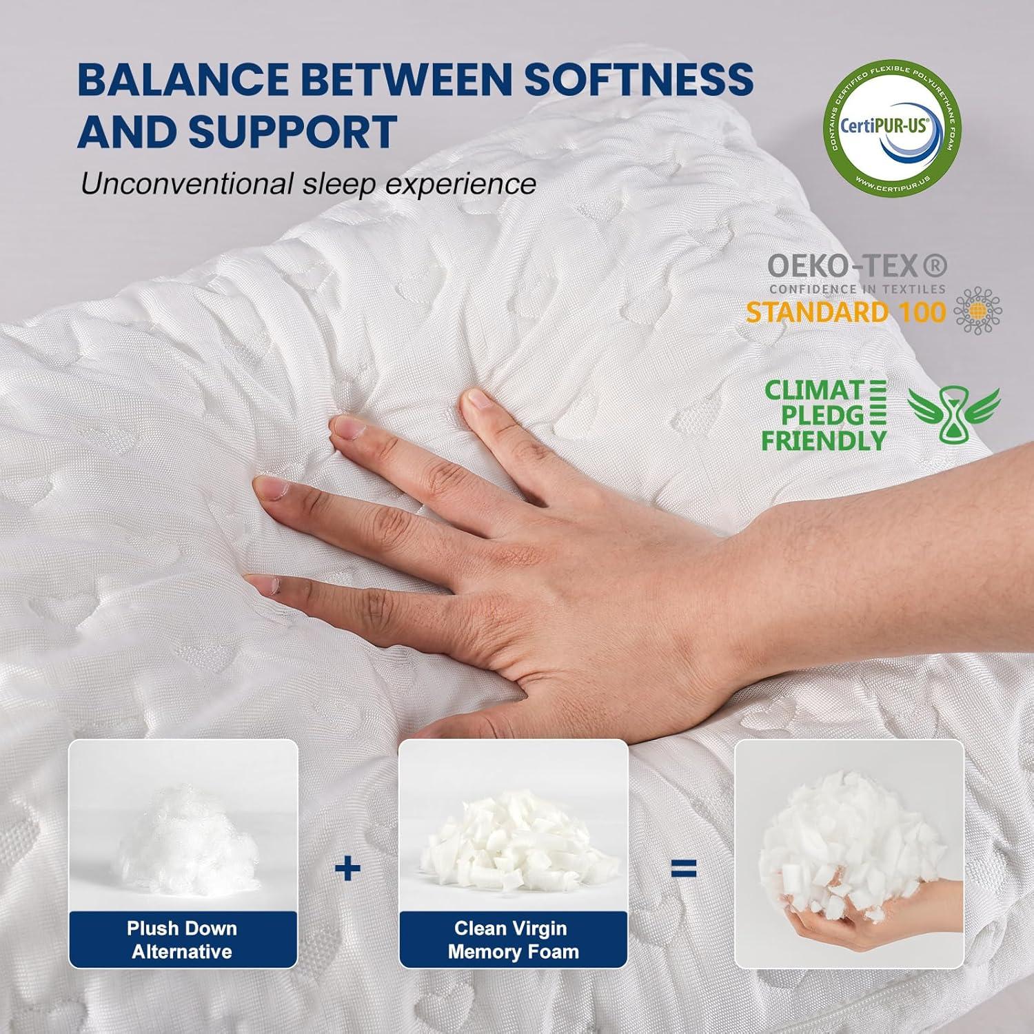 Almohada Ergonómica Ajustable Btasleeep Queen Espuma Viscoelástica