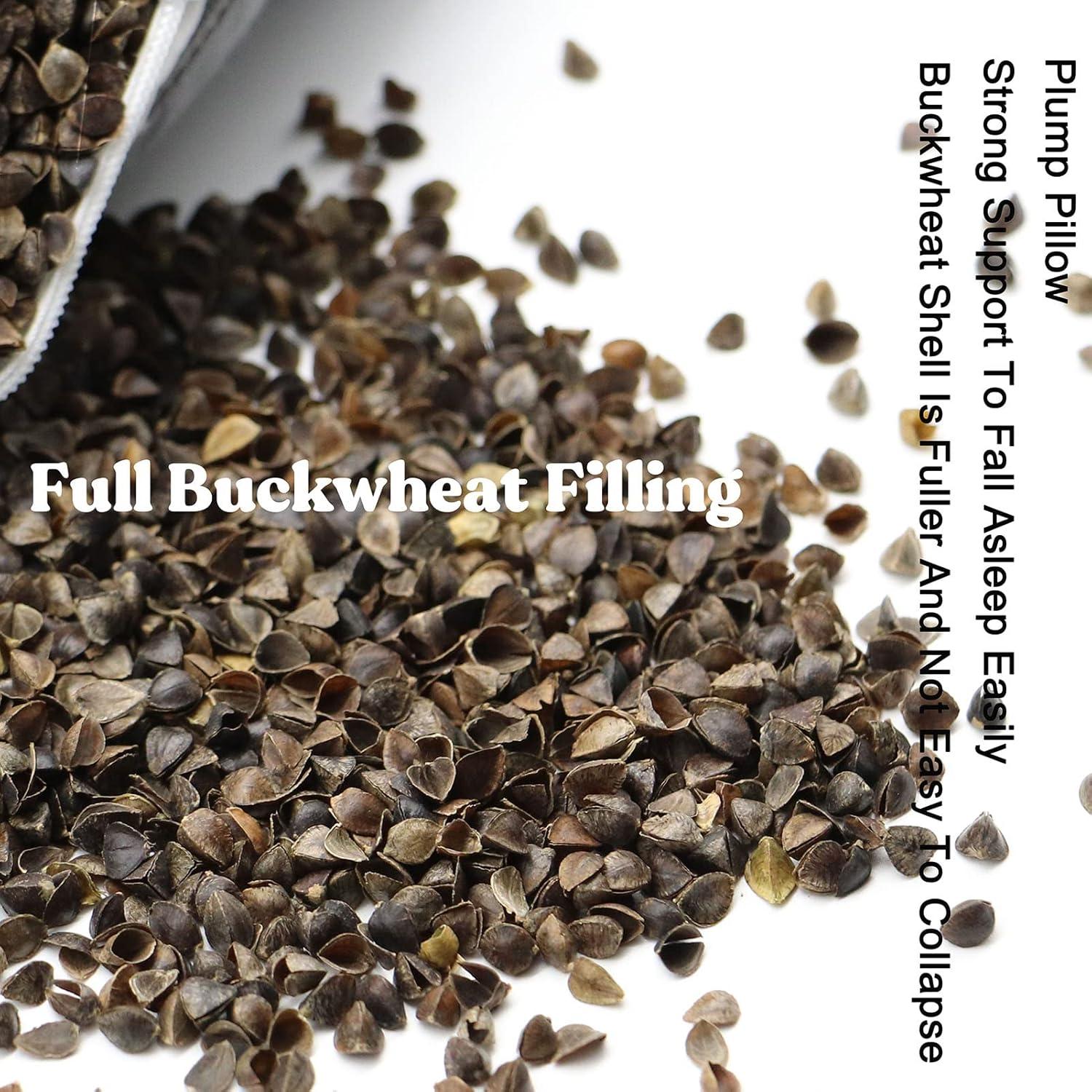 Almohada de Cuello Edomi Trigo Sarraceno Ajustable 30x30 cm Gris