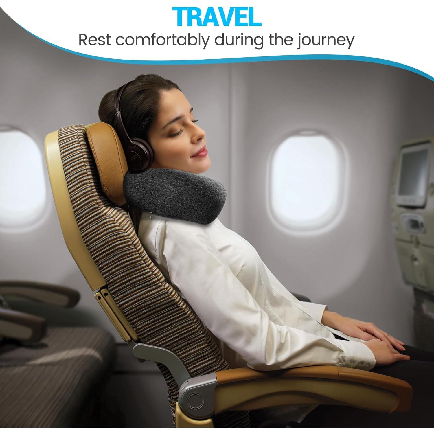 Almohada de Cuello KFXFENQ Espuma Memoria 360° Gris