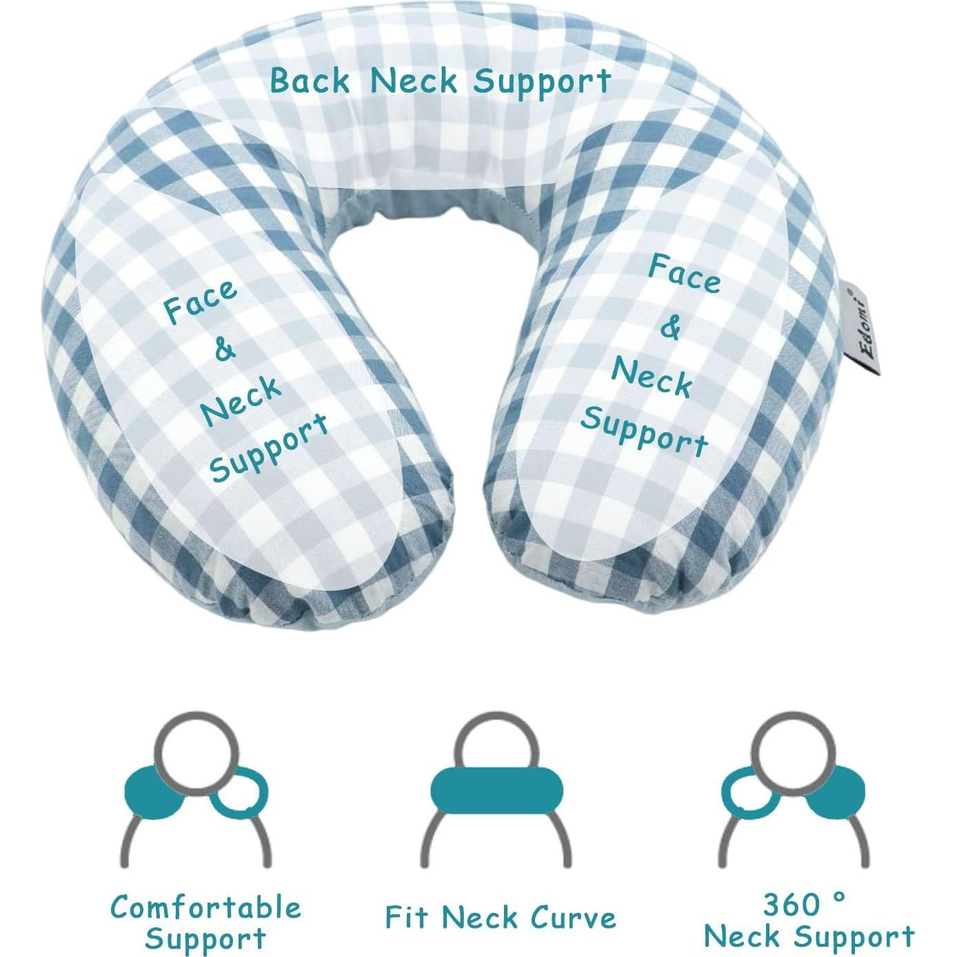 Almohada Ergonómica Edomi Trigo Sarraceno 30x30 cm Azul