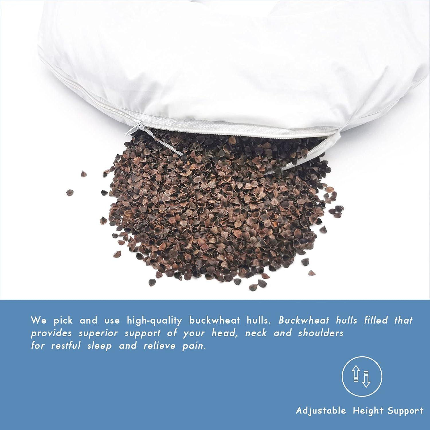 Almohada Ergonómica Edomi Trigo Sarraceno 30x30 cm Azul