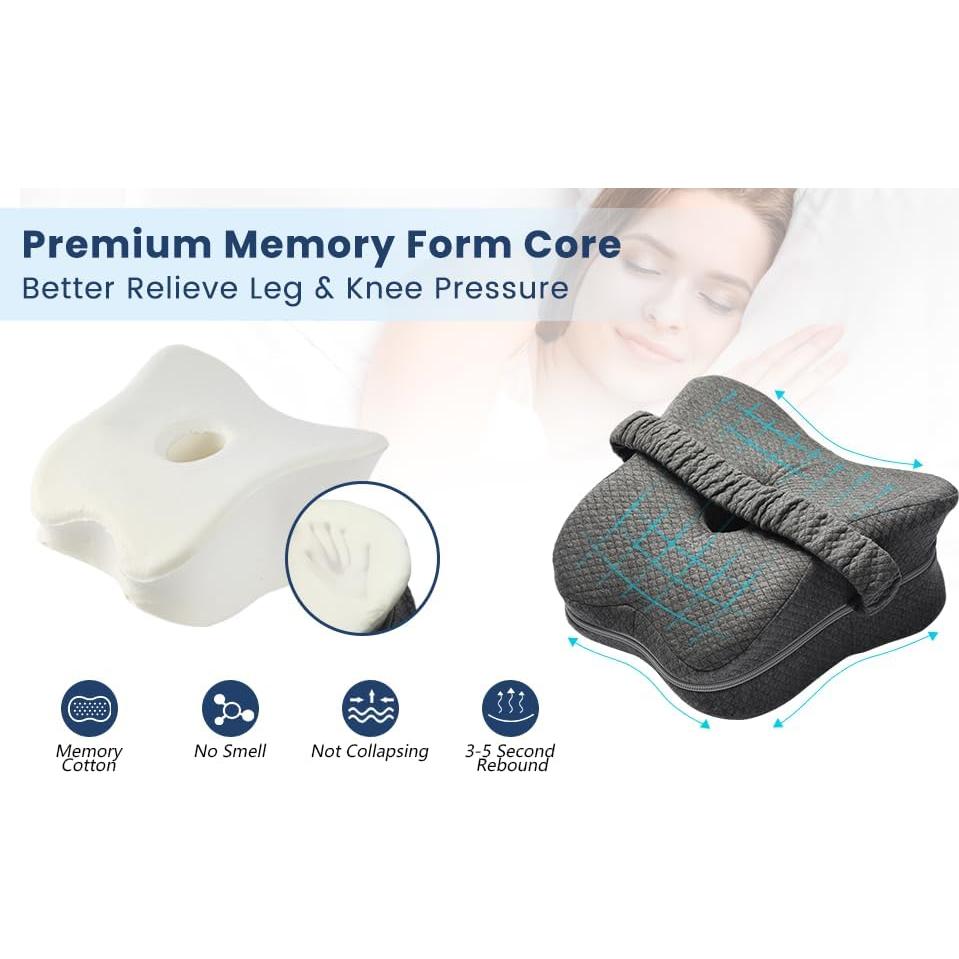 Almohada para Rodilla GESTONE Espuma Viscoelástica Gris