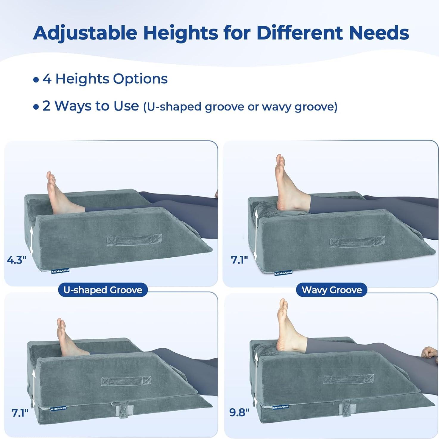 Almohada Elevadora de Pierna KingPavonini Ajustable 10-25 cm